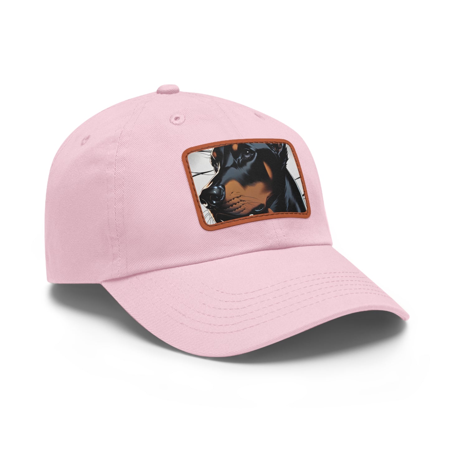 Doberman 1 Dad Hat with Leather Patch (Rectangle)