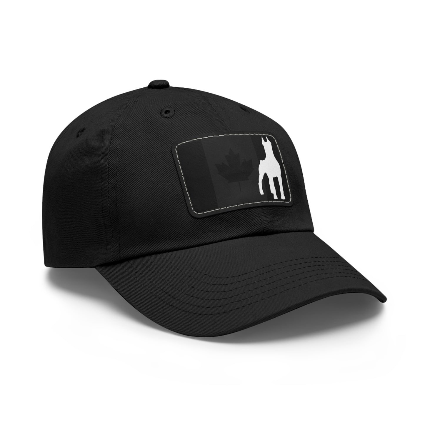 Doberman Protect Canada 1 Dad Hat with Leather Patch (Rectangle)