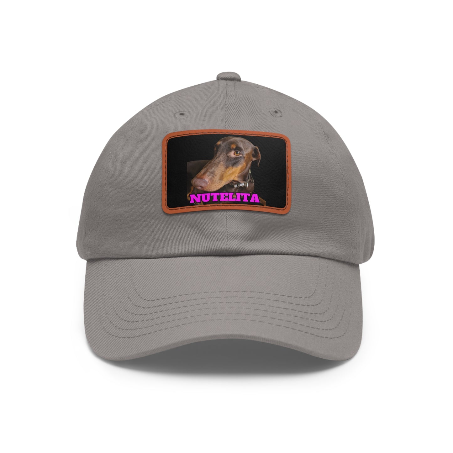 Custom Picture & Text Dad Hat with Leather Patch (Rectangle)