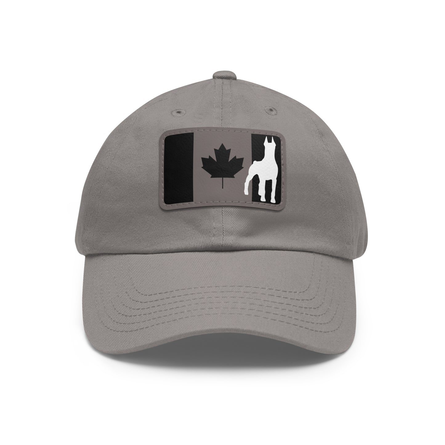 Doberman Protect Canada 1 Dad Hat with Leather Patch (Rectangle)