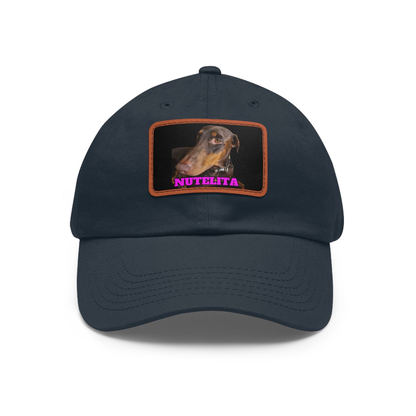 Custom Picture & Text Dad Hat with Leather Patch (Rectangle)