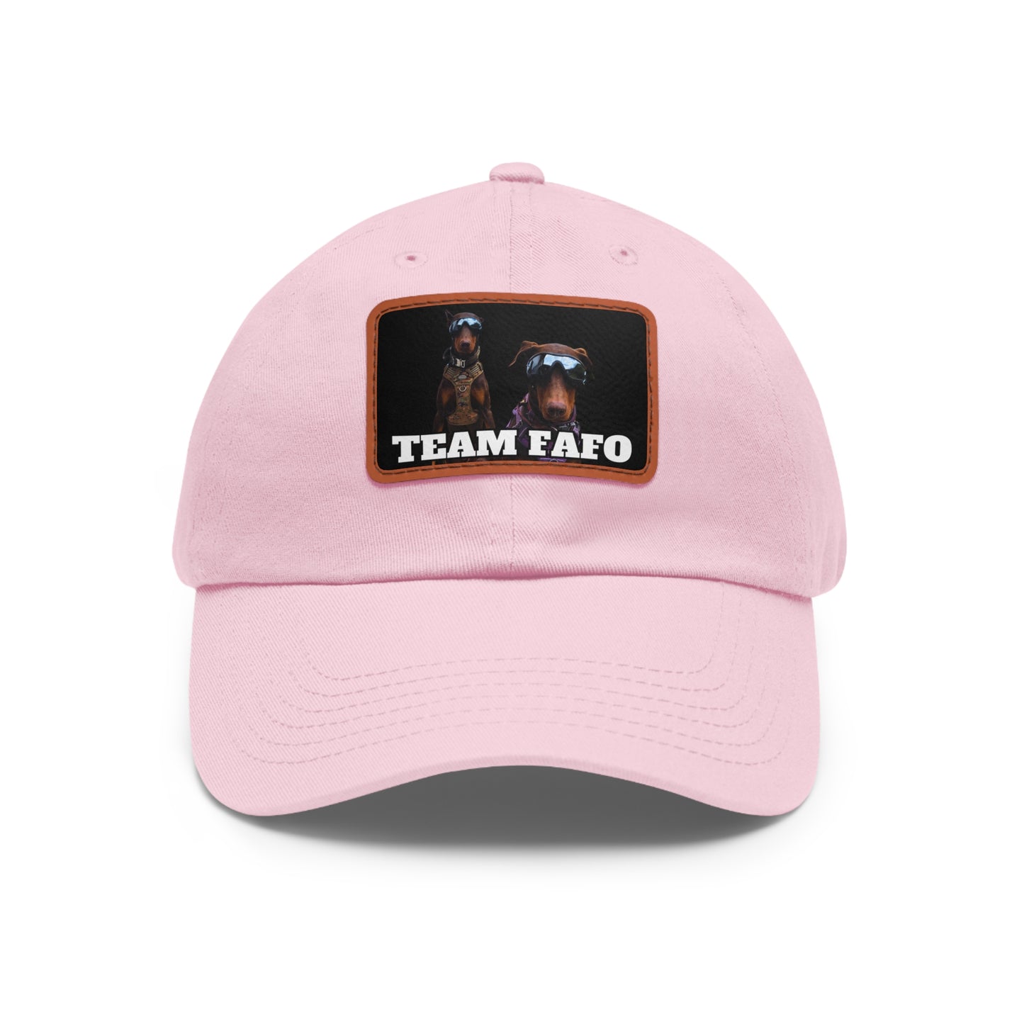 Custom Picture & Text Dad Hat with Leather Patch (Rectangle)
