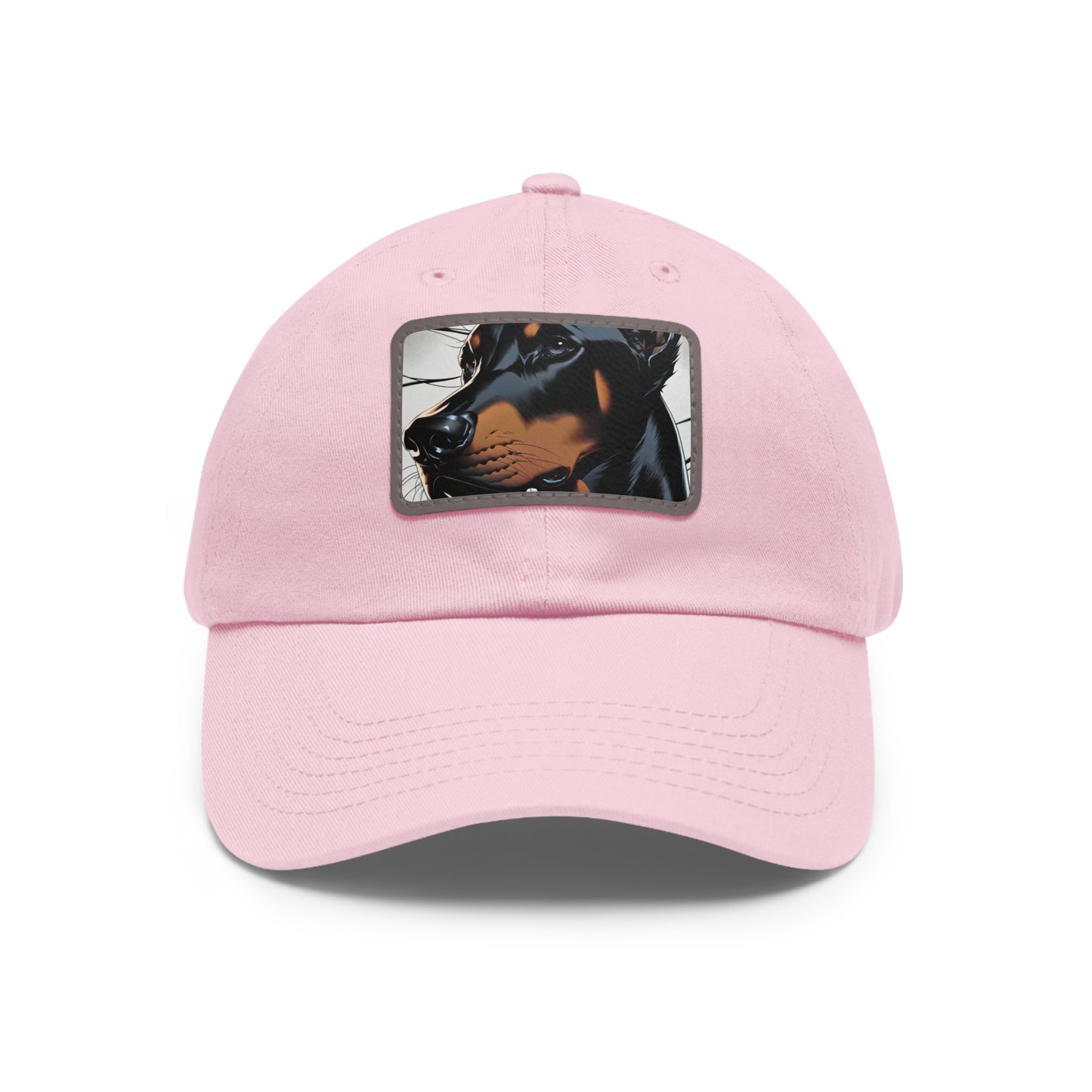Doberman 1 Dad Hat with Leather Patch (Rectangle)