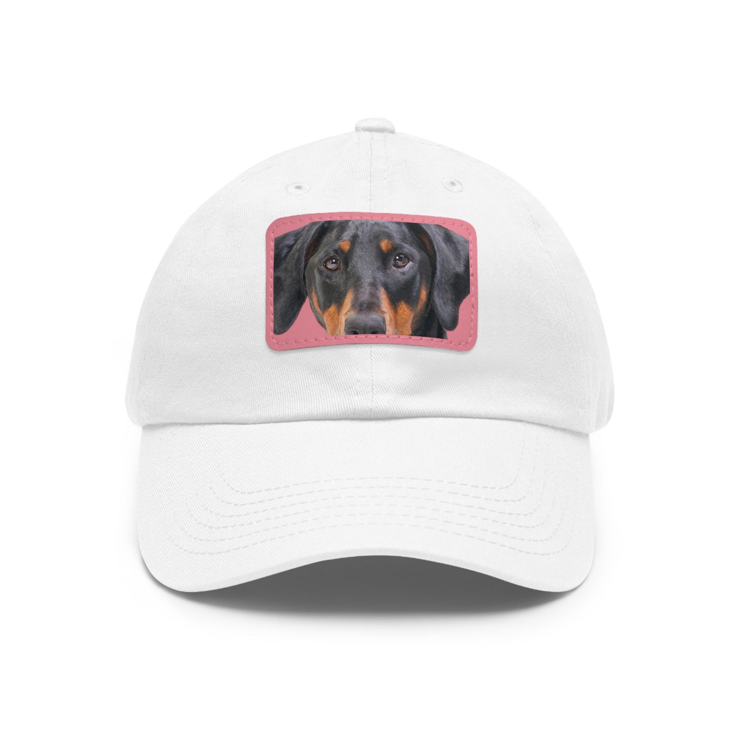 Doberman N 2 Dad Hat with Leather Patch (Rectangle)