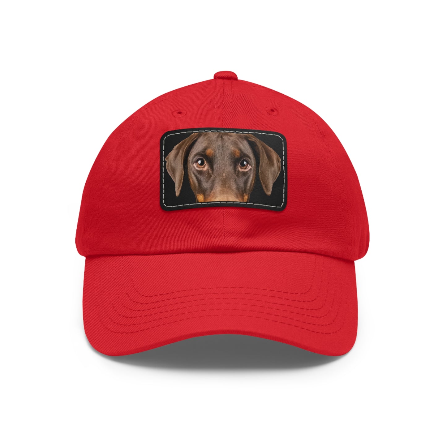 Doberman N 1 Rust Dad Hat with Leather Patch (Rectangle)