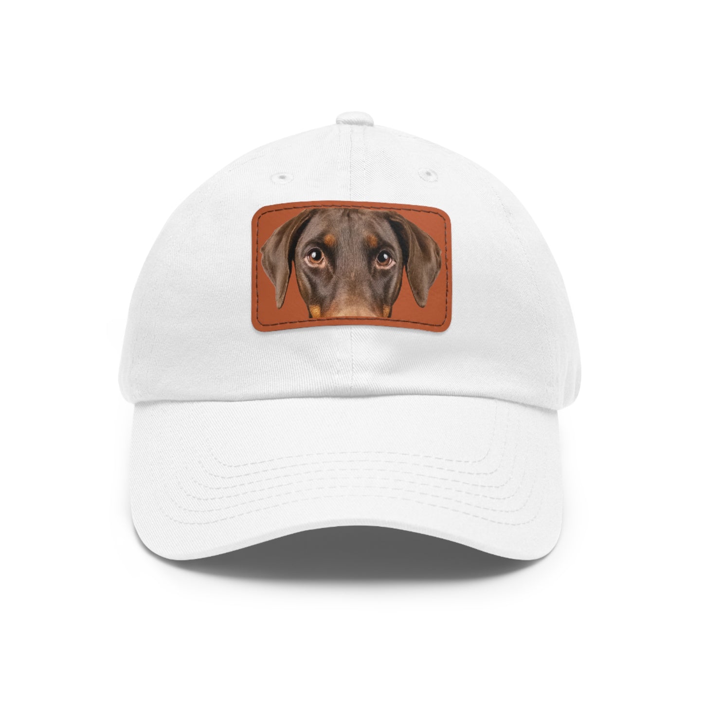 Doberman N 1 Rust Dad Hat with Leather Patch (Rectangle)