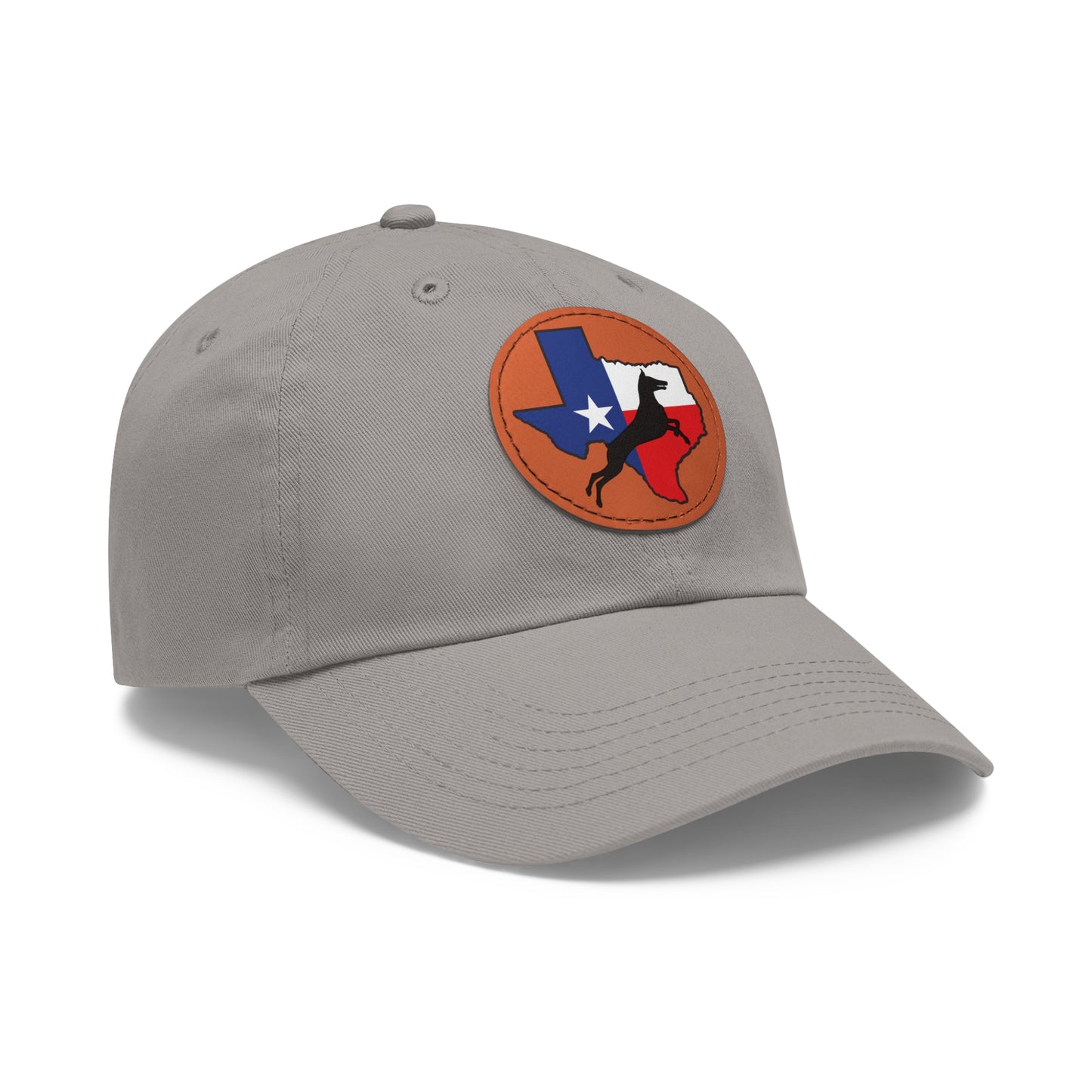 Texas 1 Dad Hat with Leather Patch (Round)