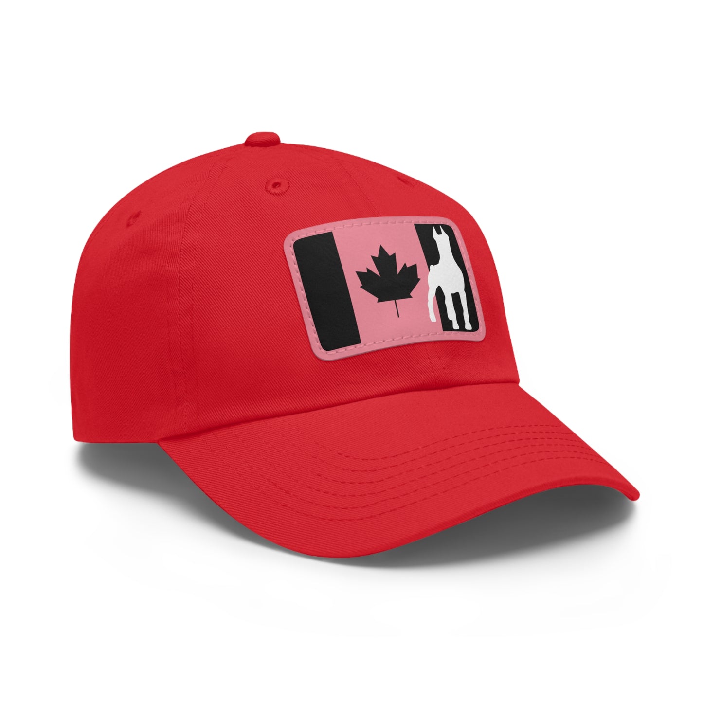 Doberman Protect Canada 1 Dad Hat with Leather Patch (Rectangle)