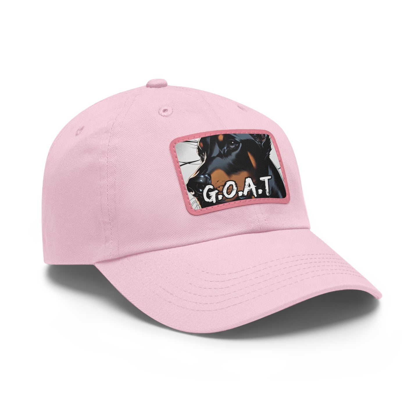 Doberman GOAT 1 Dad Hat with Leather Patch (Rectangle)