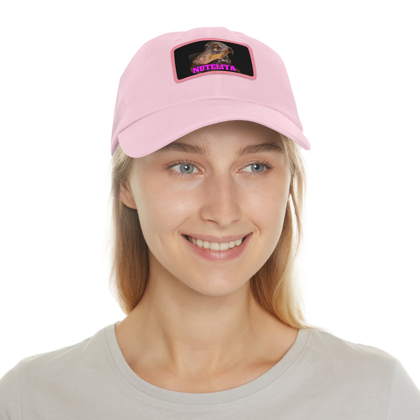 Custom Picture & Text Dad Hat with Leather Patch (Rectangle)