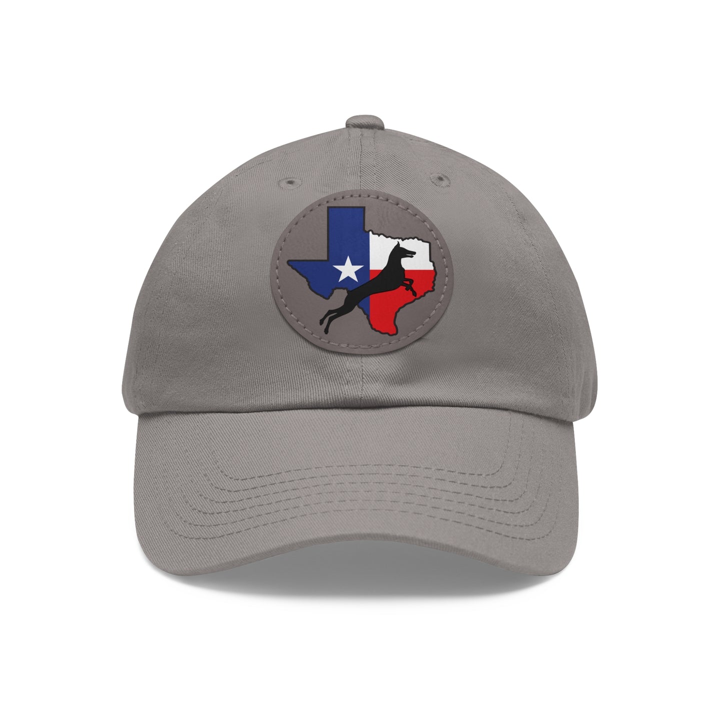 Texas 1 Dad Hat with Leather Patch (Round)