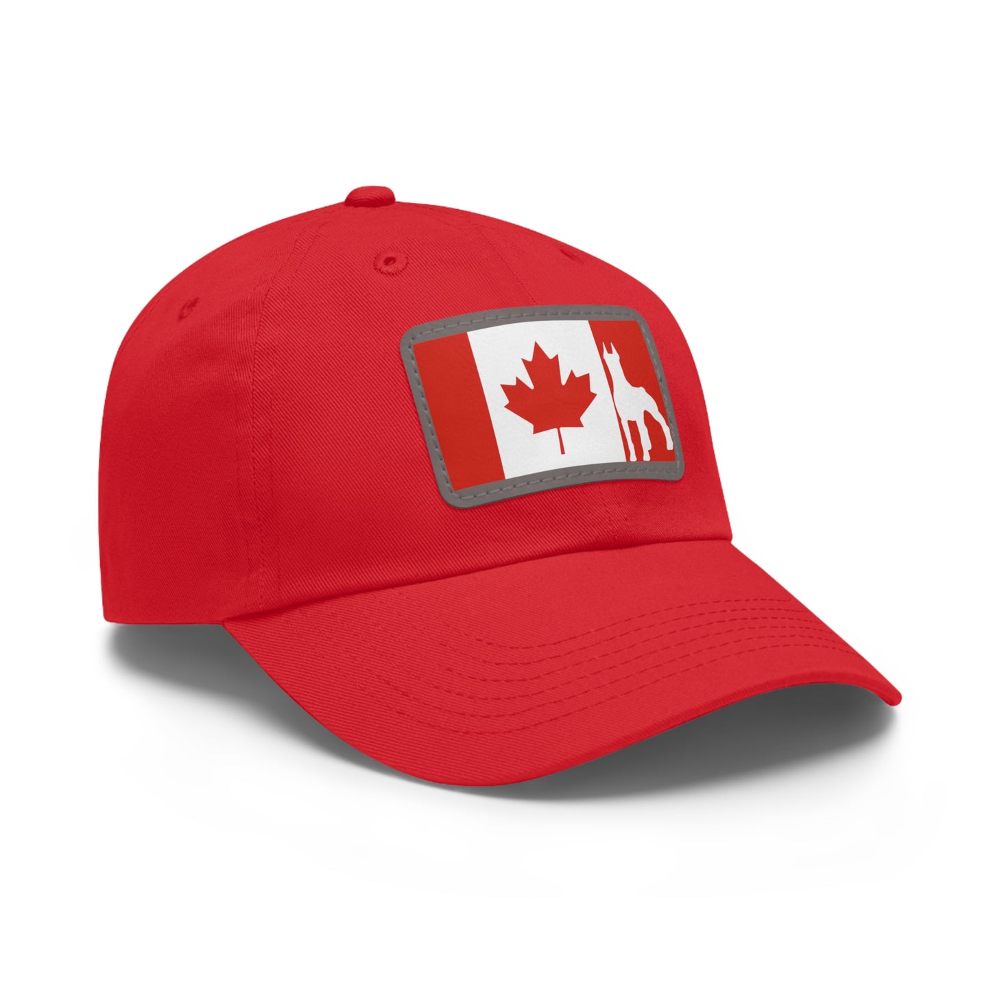 Doberman Protect Canada 2 Dad Hat with Leather Patch (Rectangle)