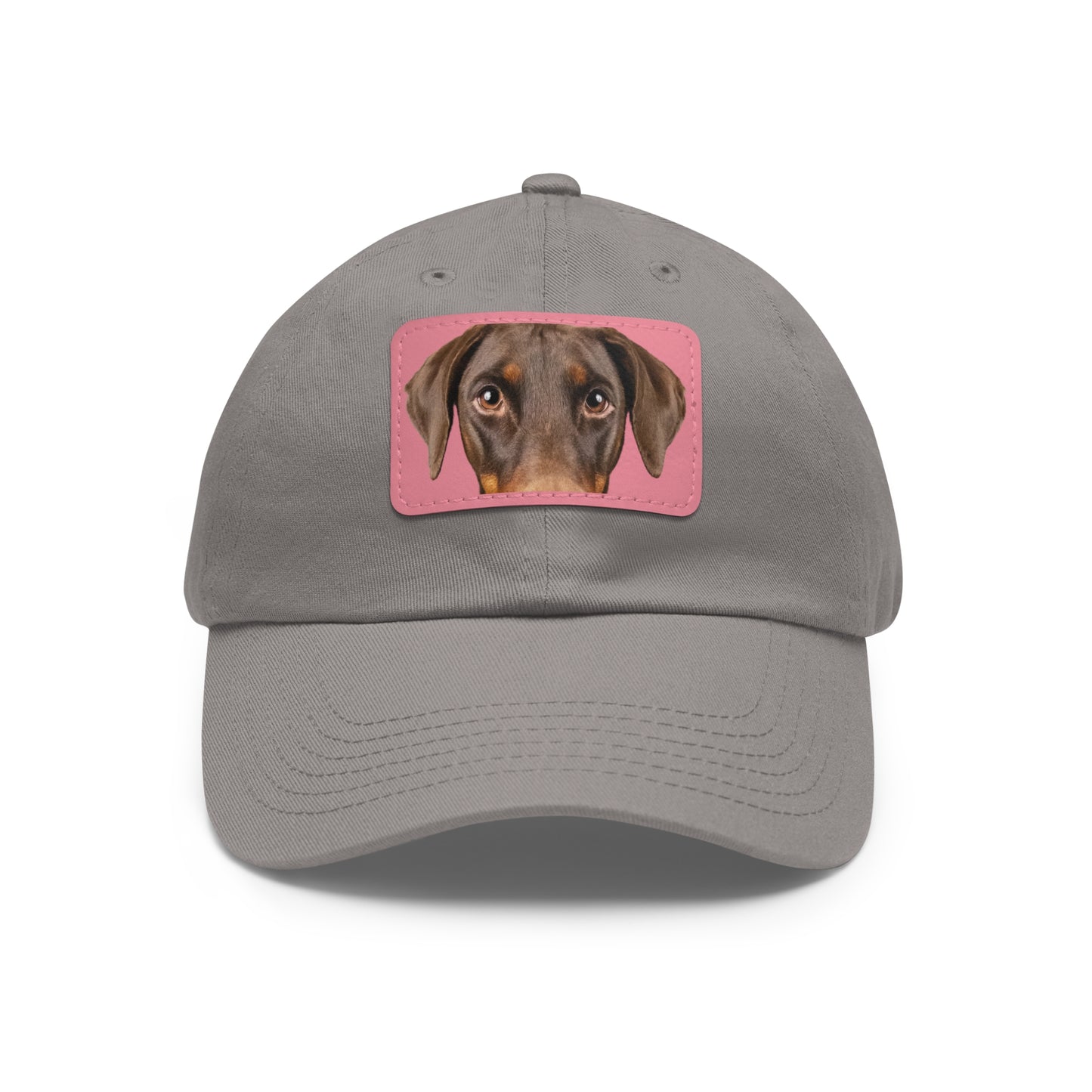 Doberman N 1 Rust Dad Hat with Leather Patch (Rectangle)