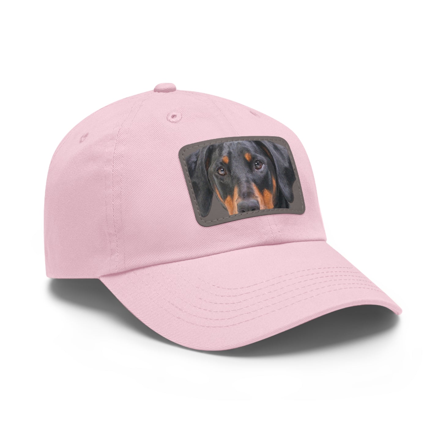 Doberman N 2 Dad Hat with Leather Patch (Rectangle)