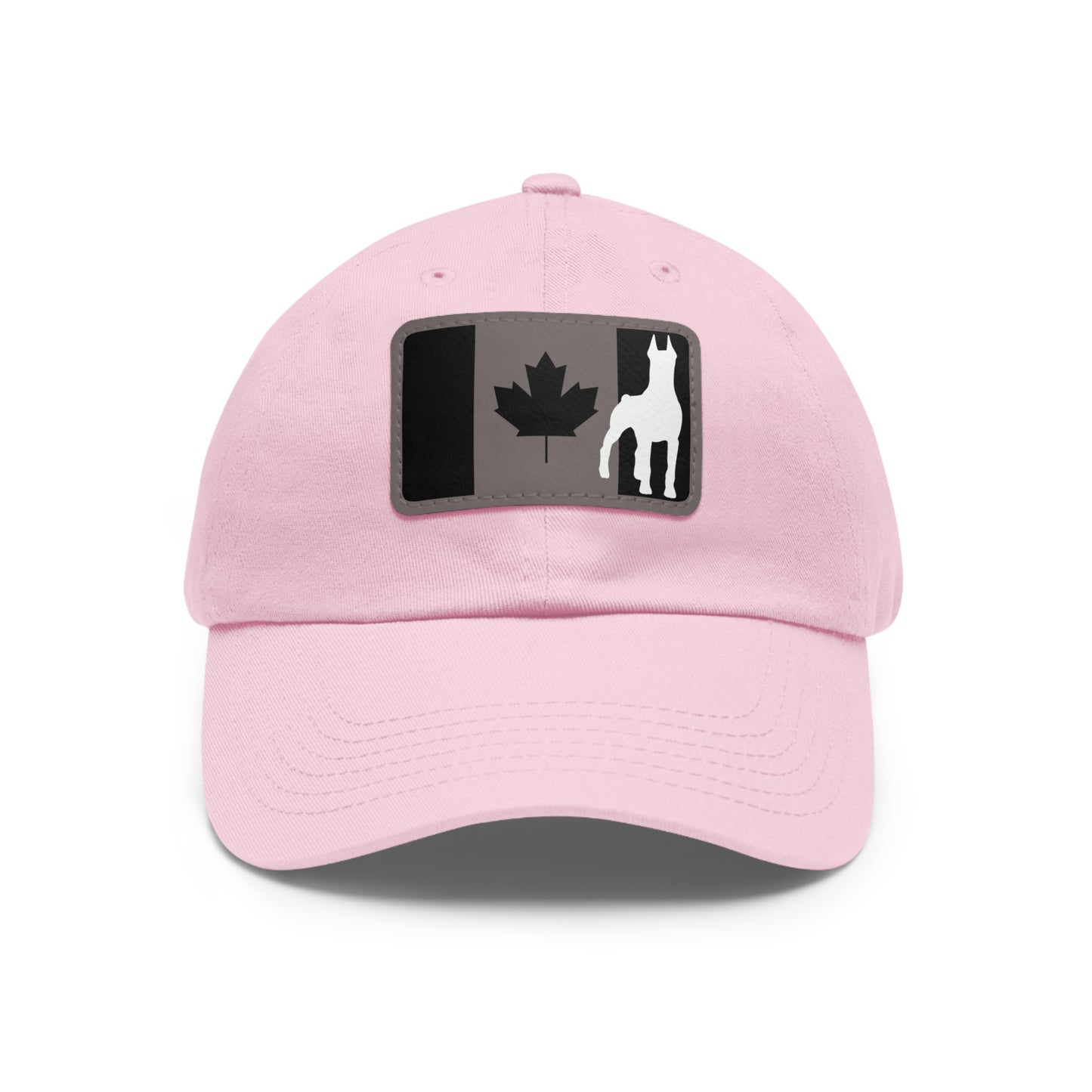 Doberman Protect Canada 1 Dad Hat with Leather Patch (Rectangle)