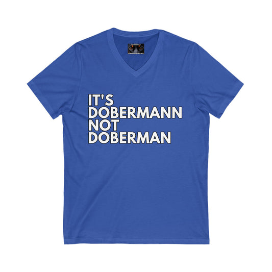 It's Dobermann 1 Private Label Unisex Jersey Short Sleeve V-Neck Tee