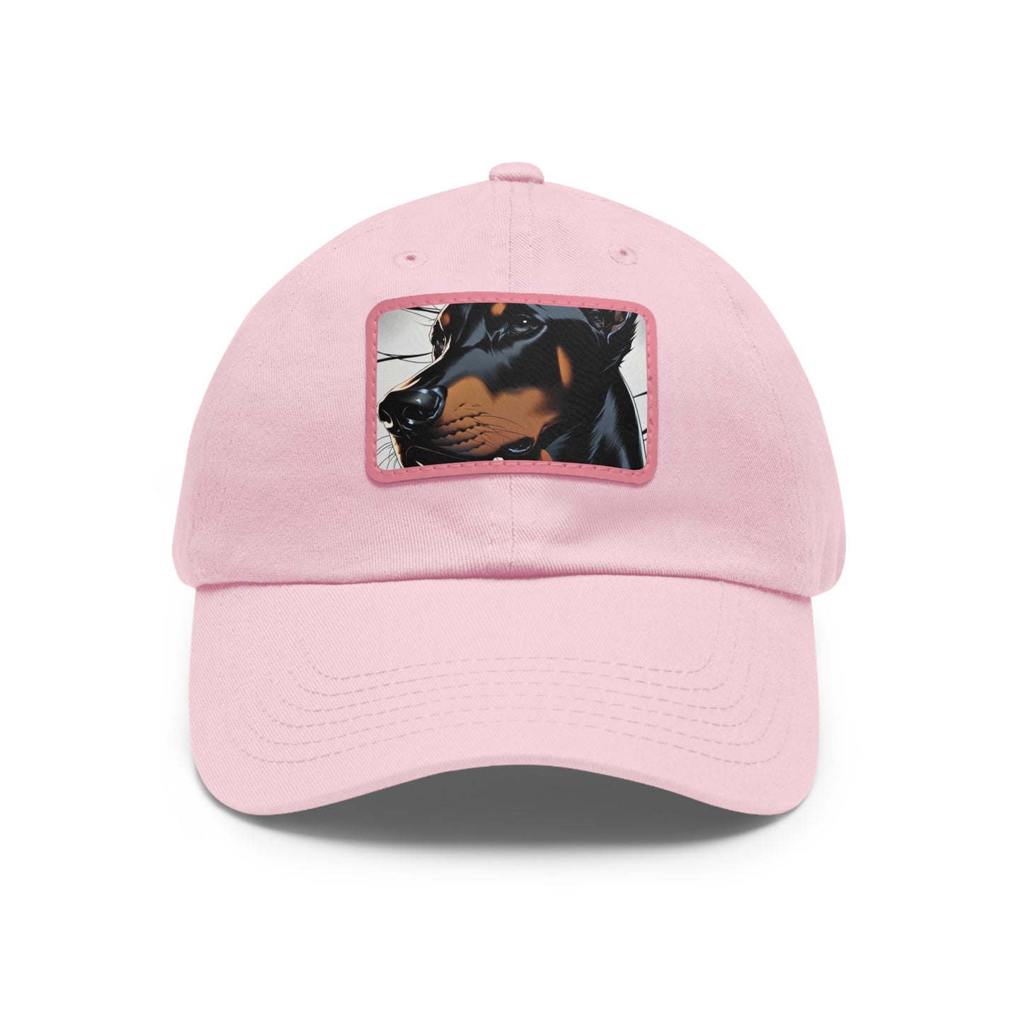 Doberman 1 Dad Hat with Leather Patch (Rectangle)