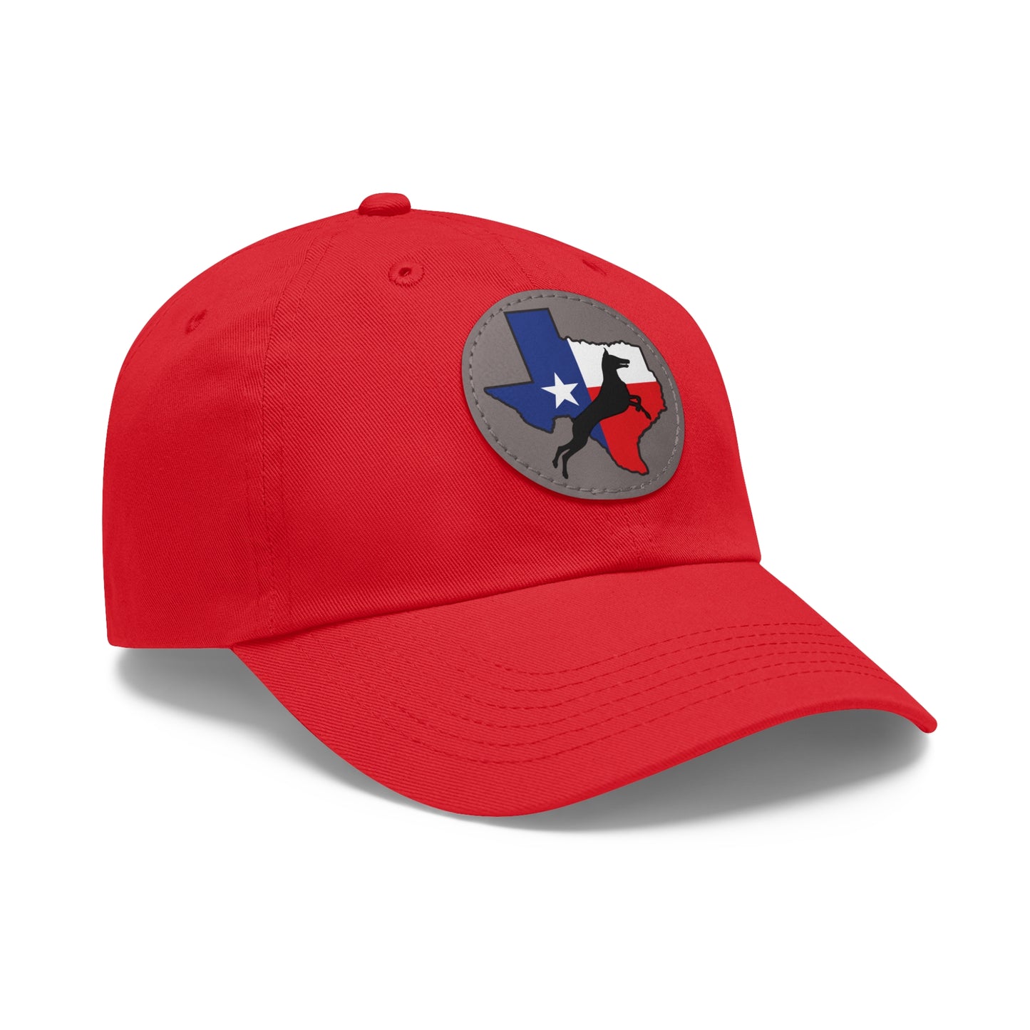 Texas 1 Dad Hat with Leather Patch (Round)