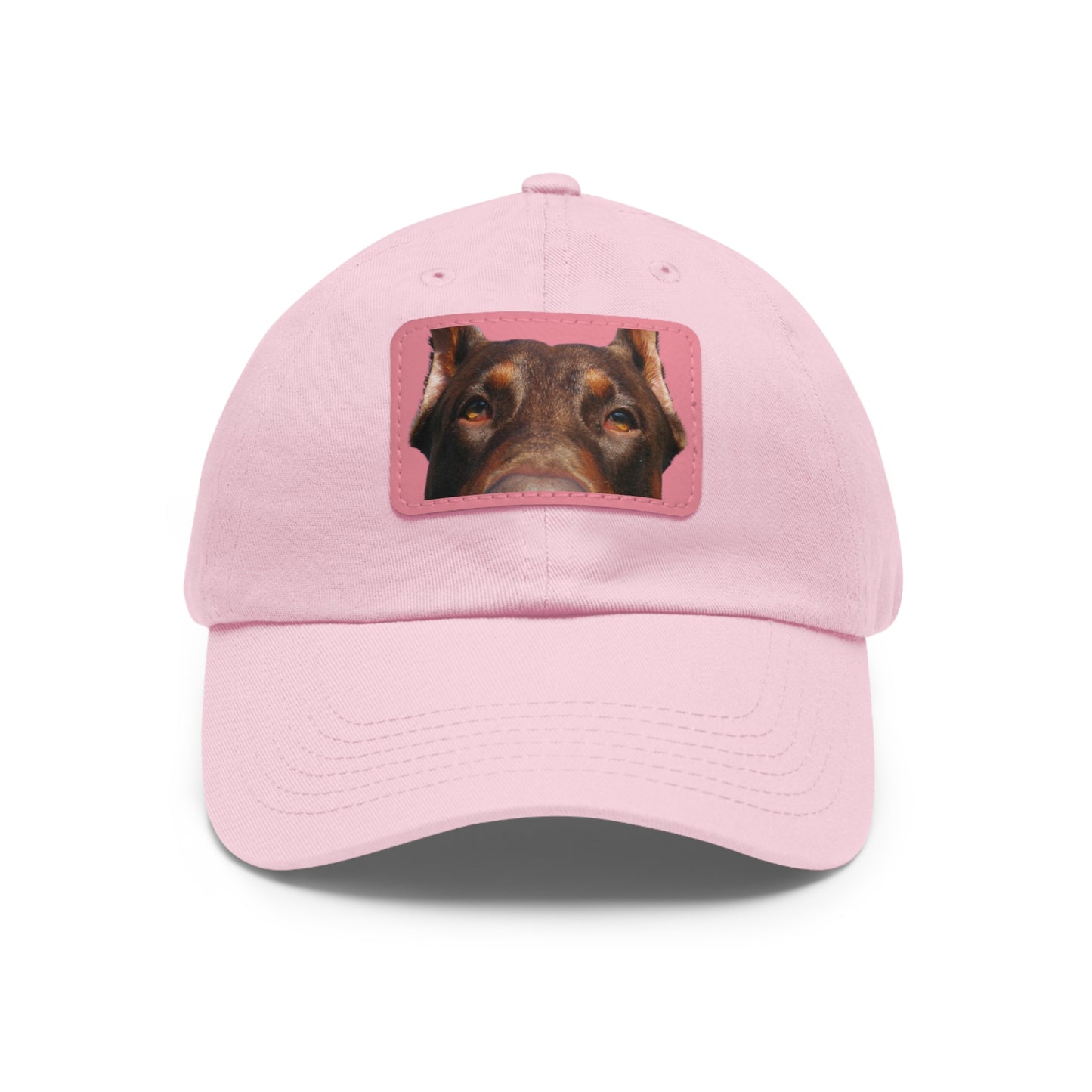 Doberman 1 Rust Dad Hat with Leather Patch (Rectangle)