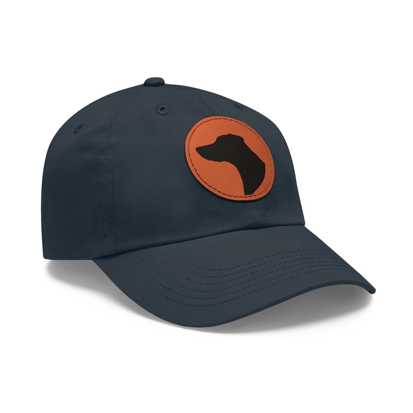 N 7 Dad Hat with Leather Patch (Round)