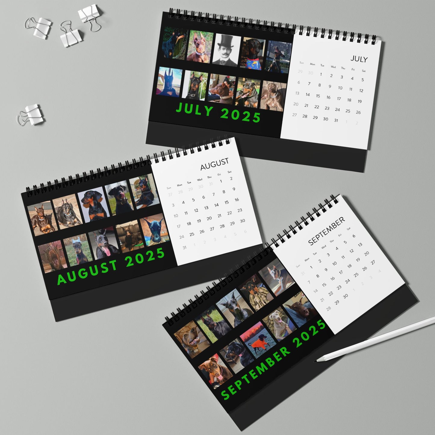 Dobernan DTT 9th Edition Desktop Calendar (2025 grid)