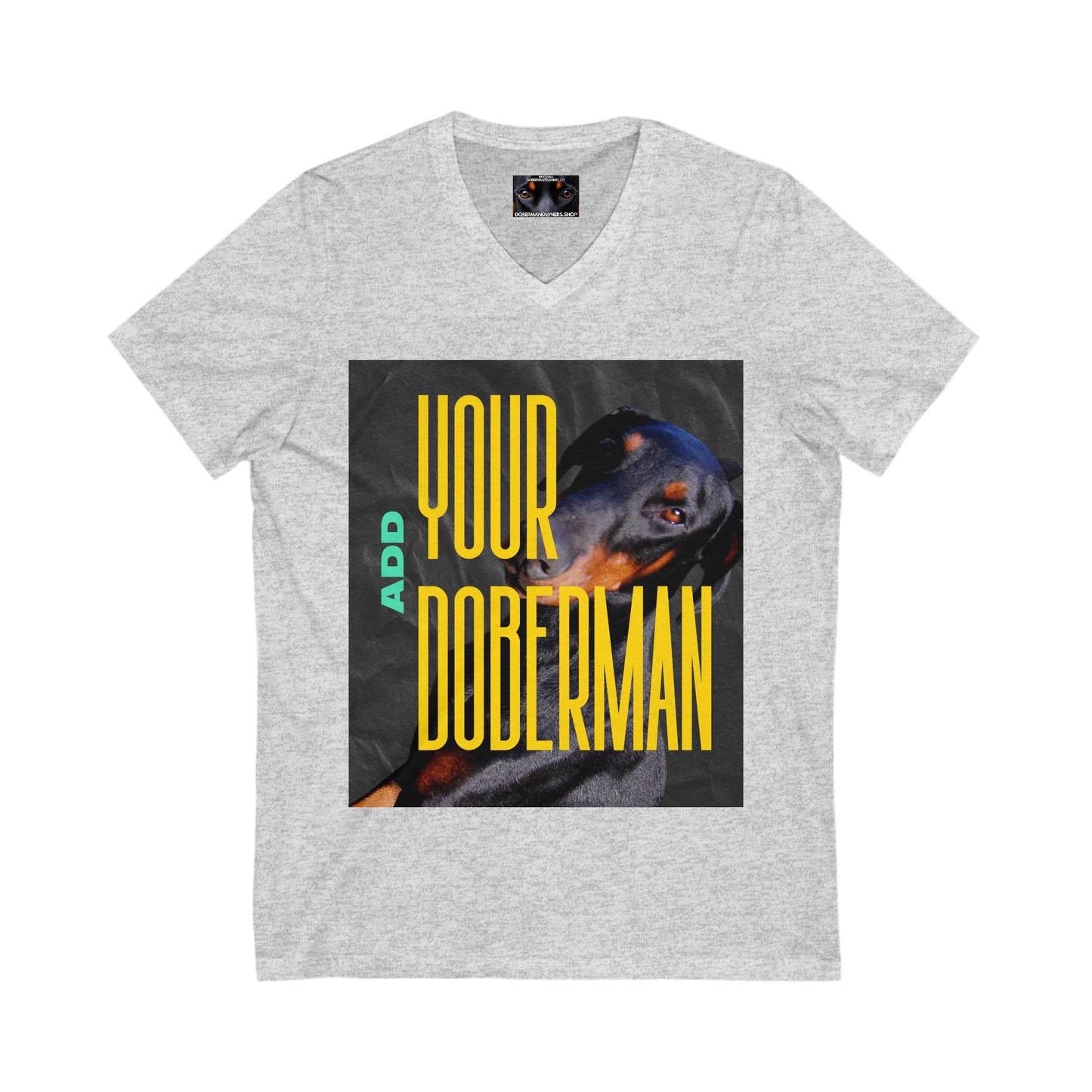 Add your own Doberman Private Label Unisex Jersey Short Sleeve V-Neck Tee