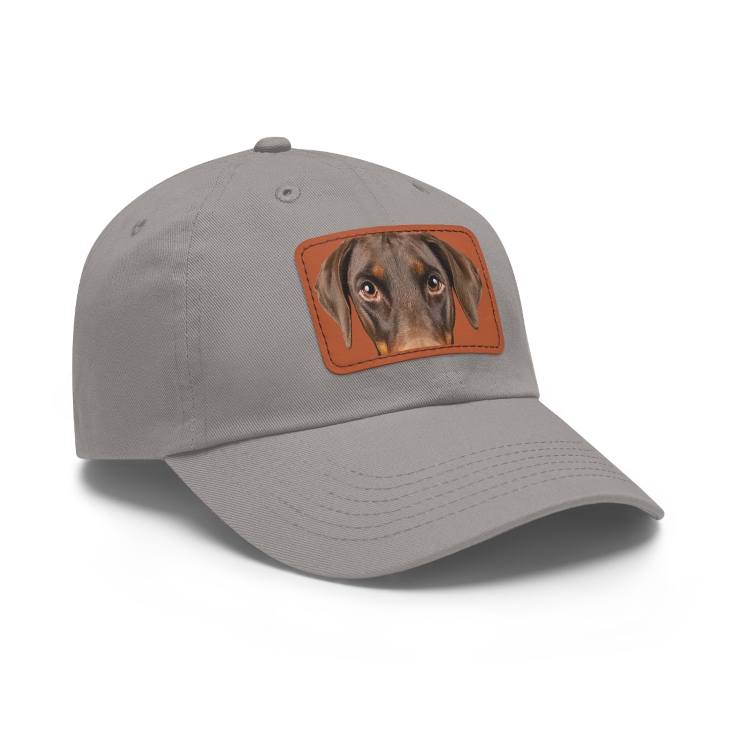 Doberman N 1 Rust Dad Hat with Leather Patch (Rectangle)