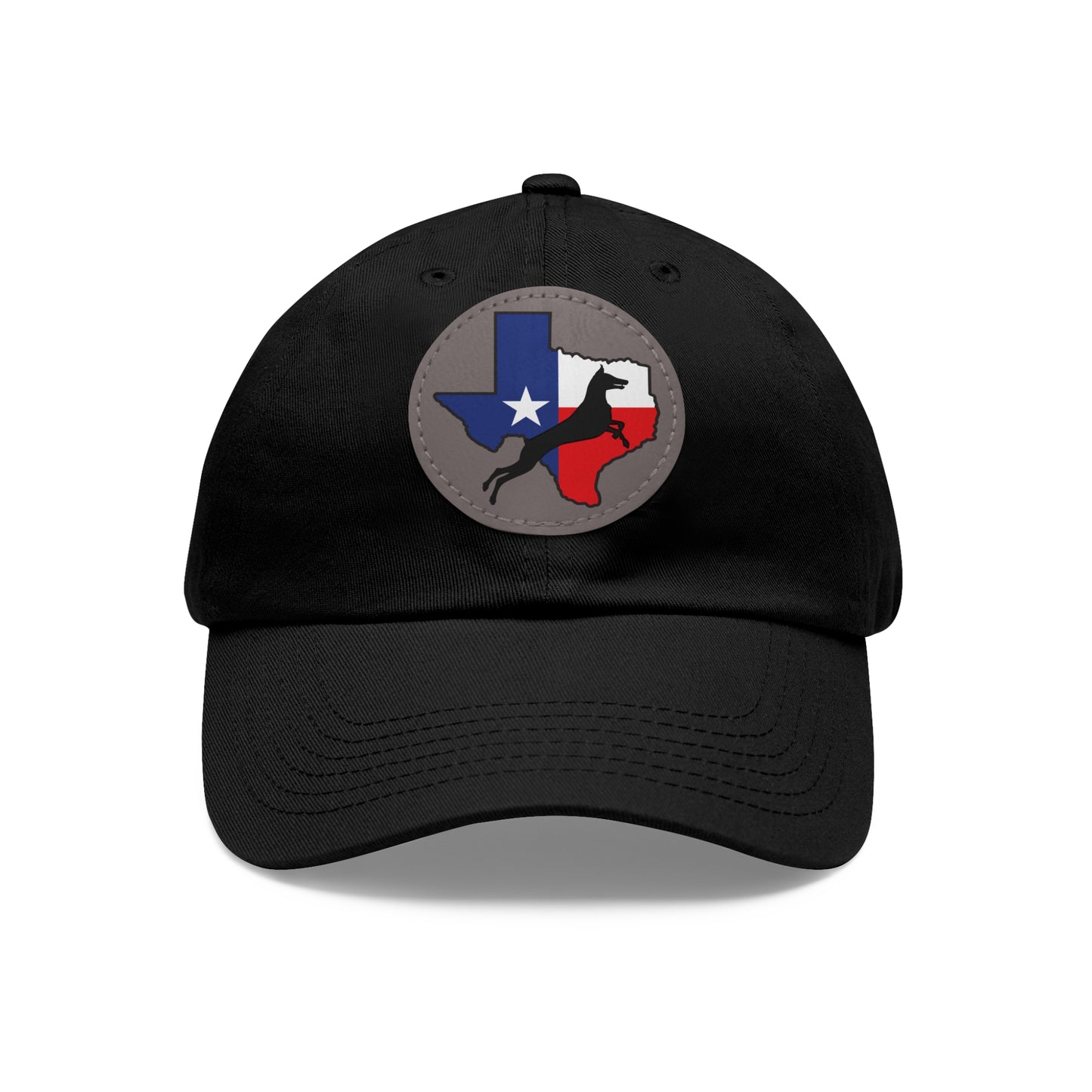 Texas 1 Dad Hat with Leather Patch (Round)