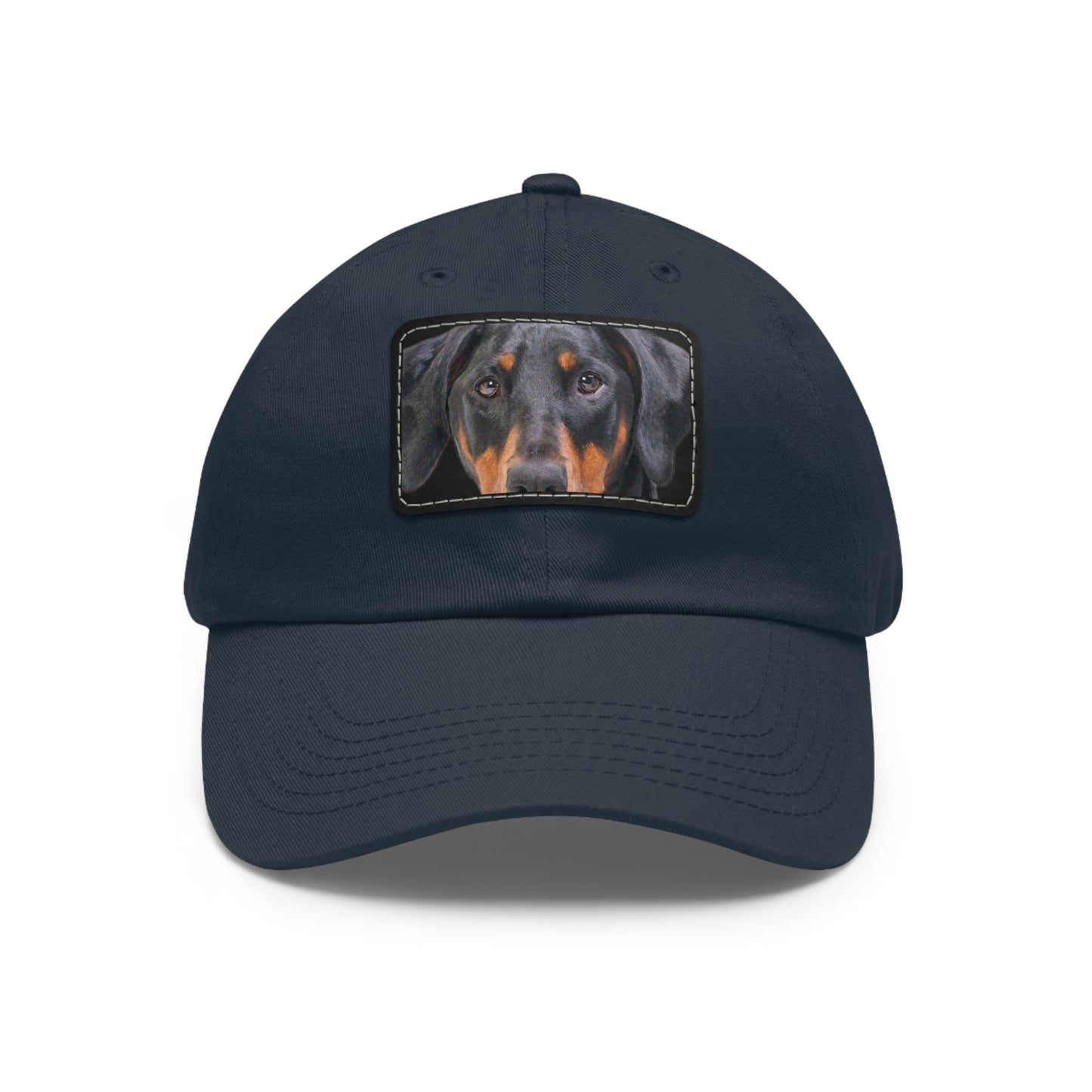 Doberman N 2 Dad Hat with Leather Patch (Rectangle)