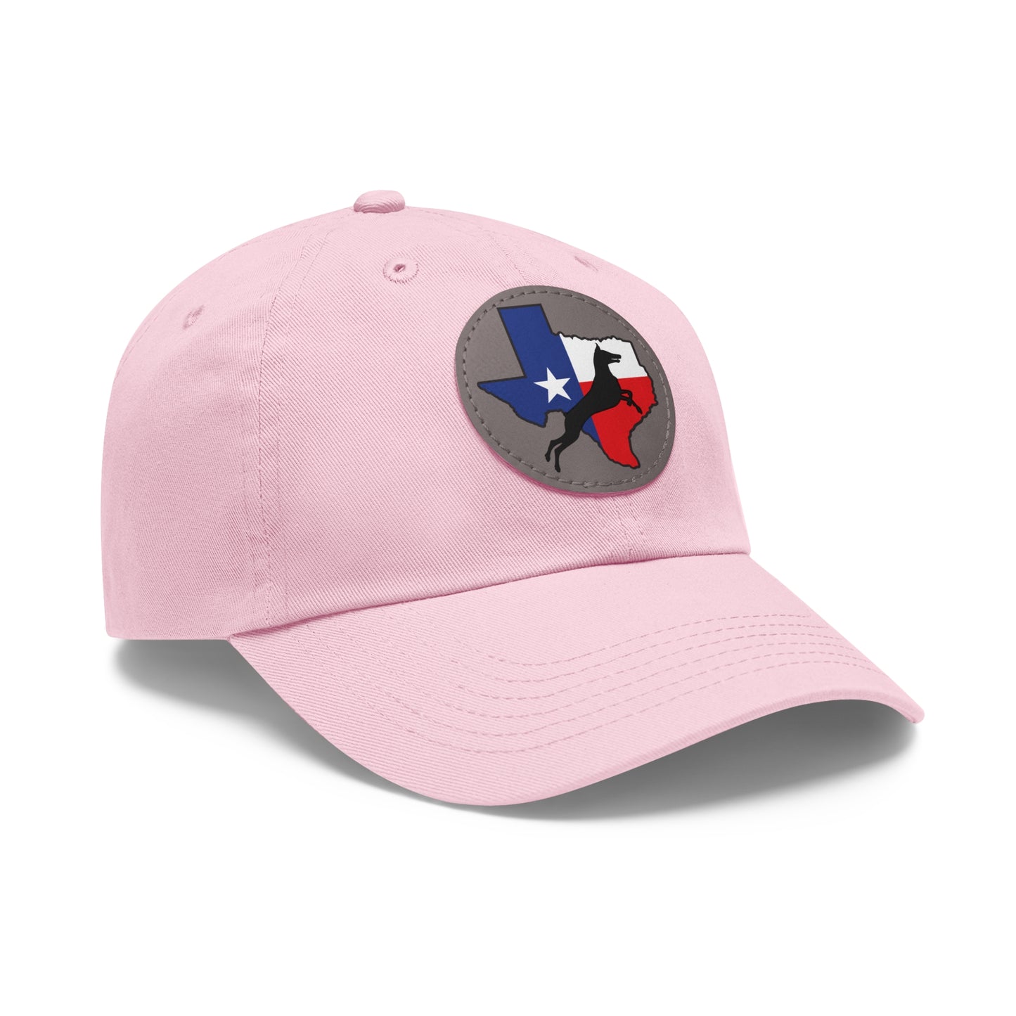 Texas 1 Dad Hat with Leather Patch (Round)