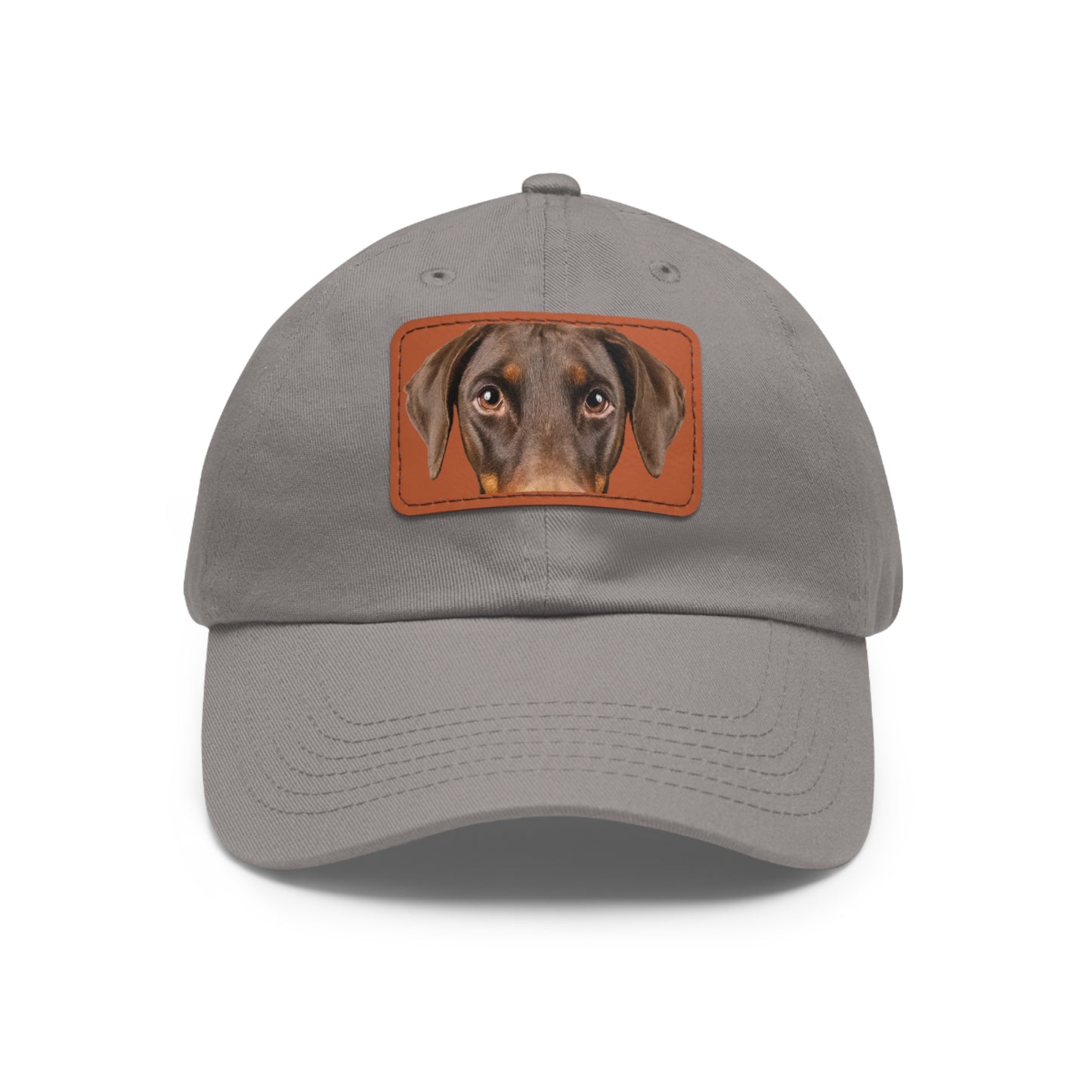 Doberman N 1 Rust Dad Hat with Leather Patch (Rectangle)