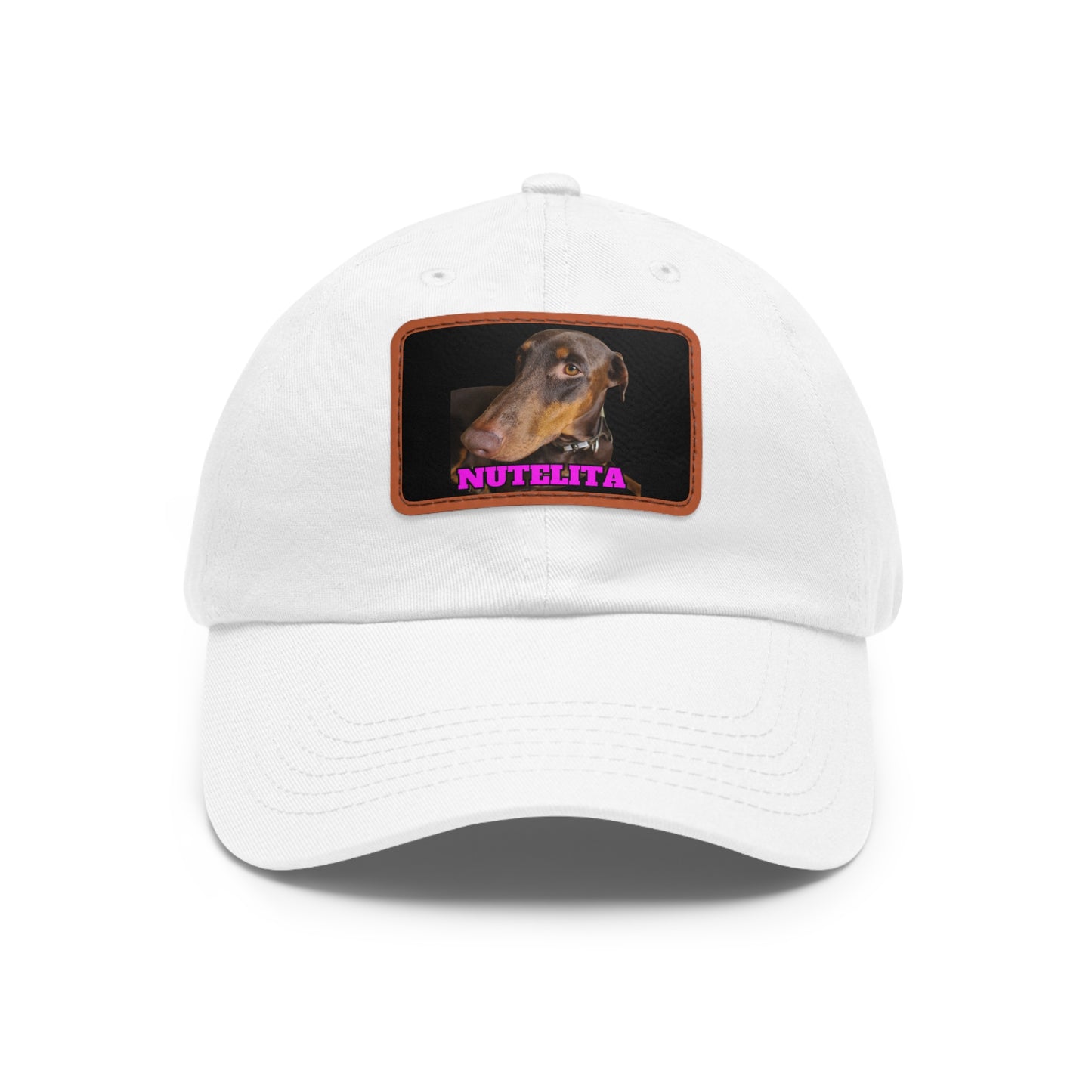 Custom Picture & Text Dad Hat with Leather Patch (Rectangle)