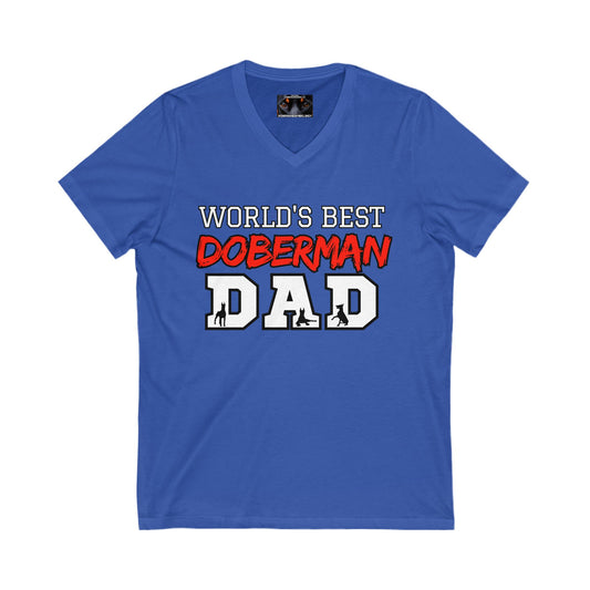 Doberman Dad S1 Private Label Unisex Jersey Short Sleeve V-Neck Tee