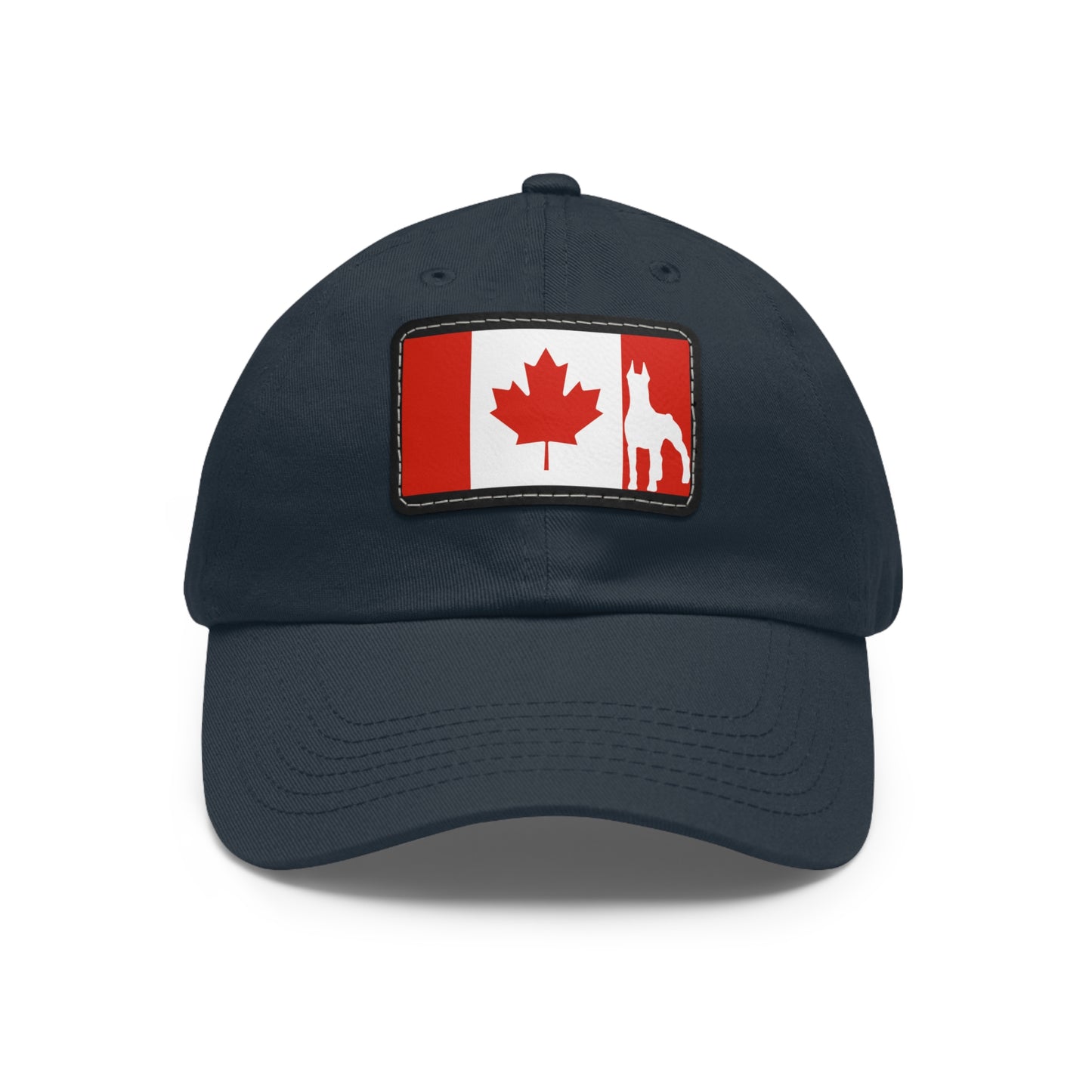 Doberman Protect Canada 2 Dad Hat with Leather Patch (Rectangle)