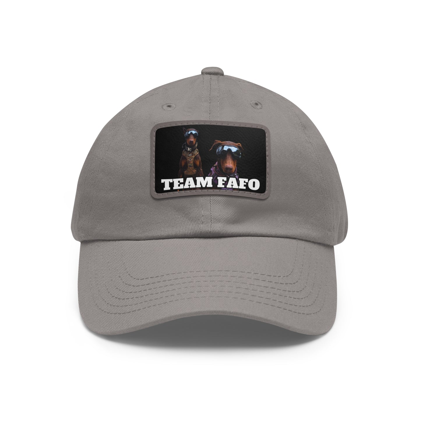 Custom Picture & Text Dad Hat with Leather Patch (Rectangle)