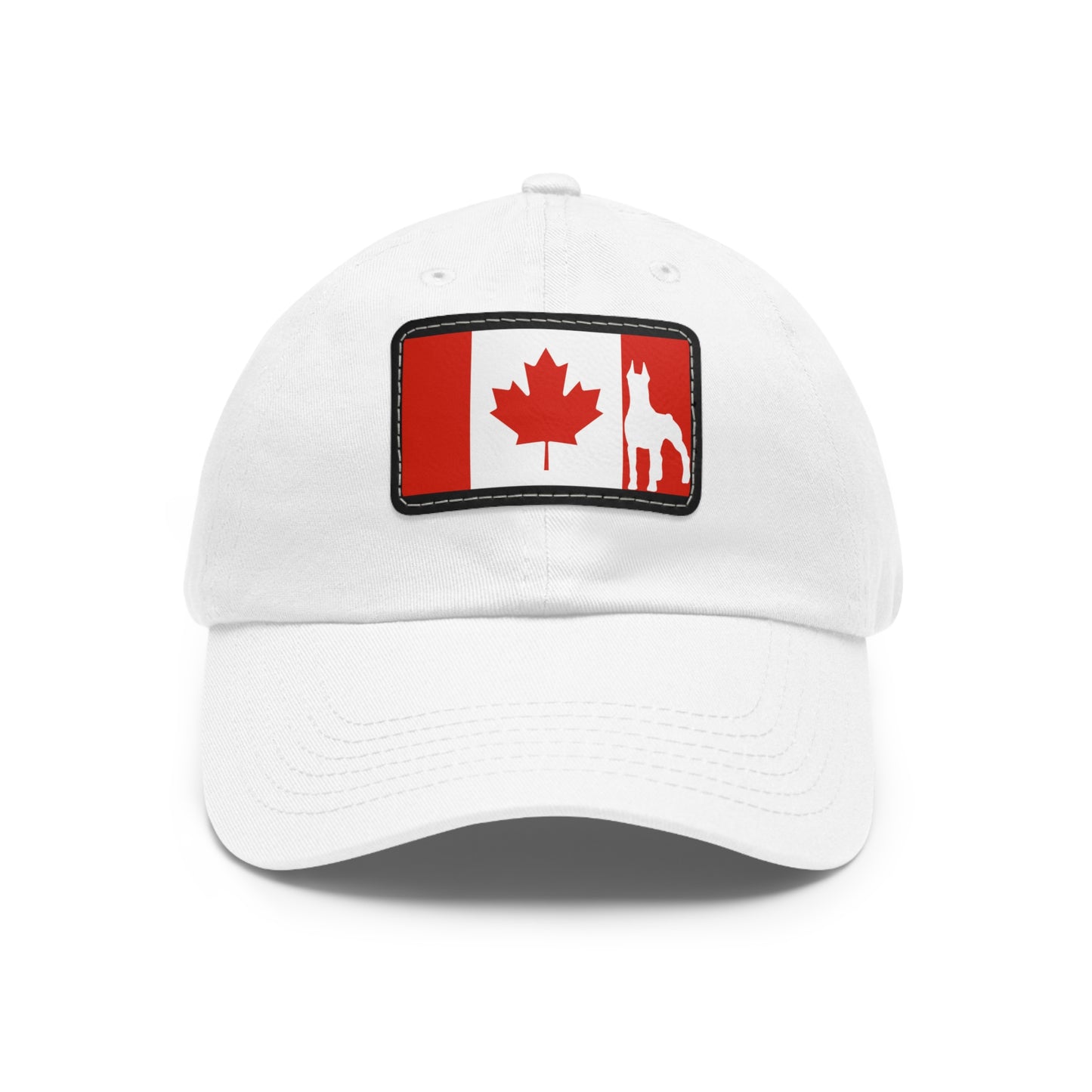 Doberman Protect Canada 2 Dad Hat with Leather Patch (Rectangle)