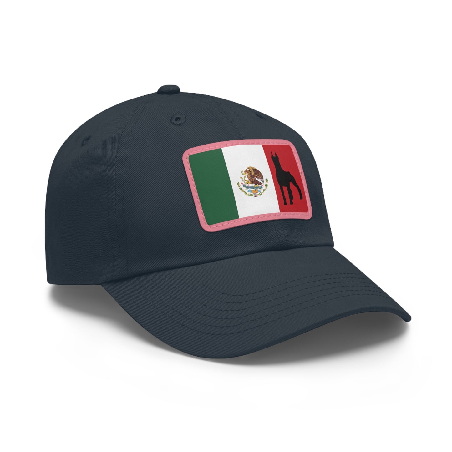 Doberman Mexico Protect 1 Dad Hat with Leather Patch (Rectangle)