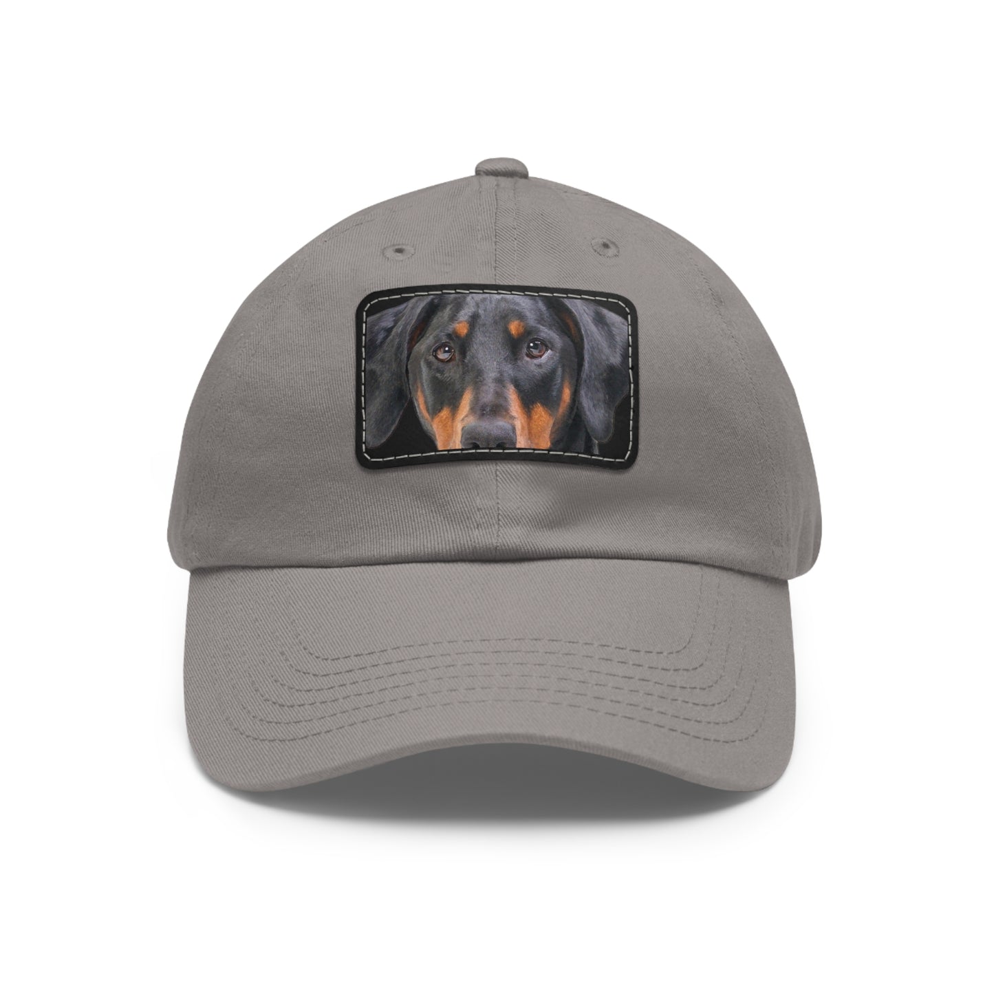 Doberman N 2 Dad Hat with Leather Patch (Rectangle)