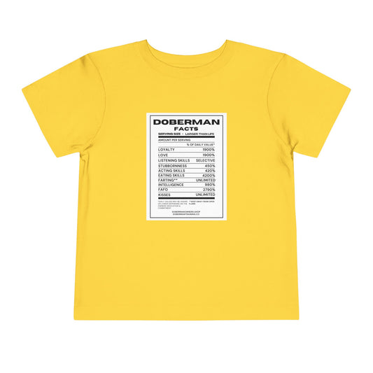 Doberman Facts 1 Toddler Short Sleeve Tee