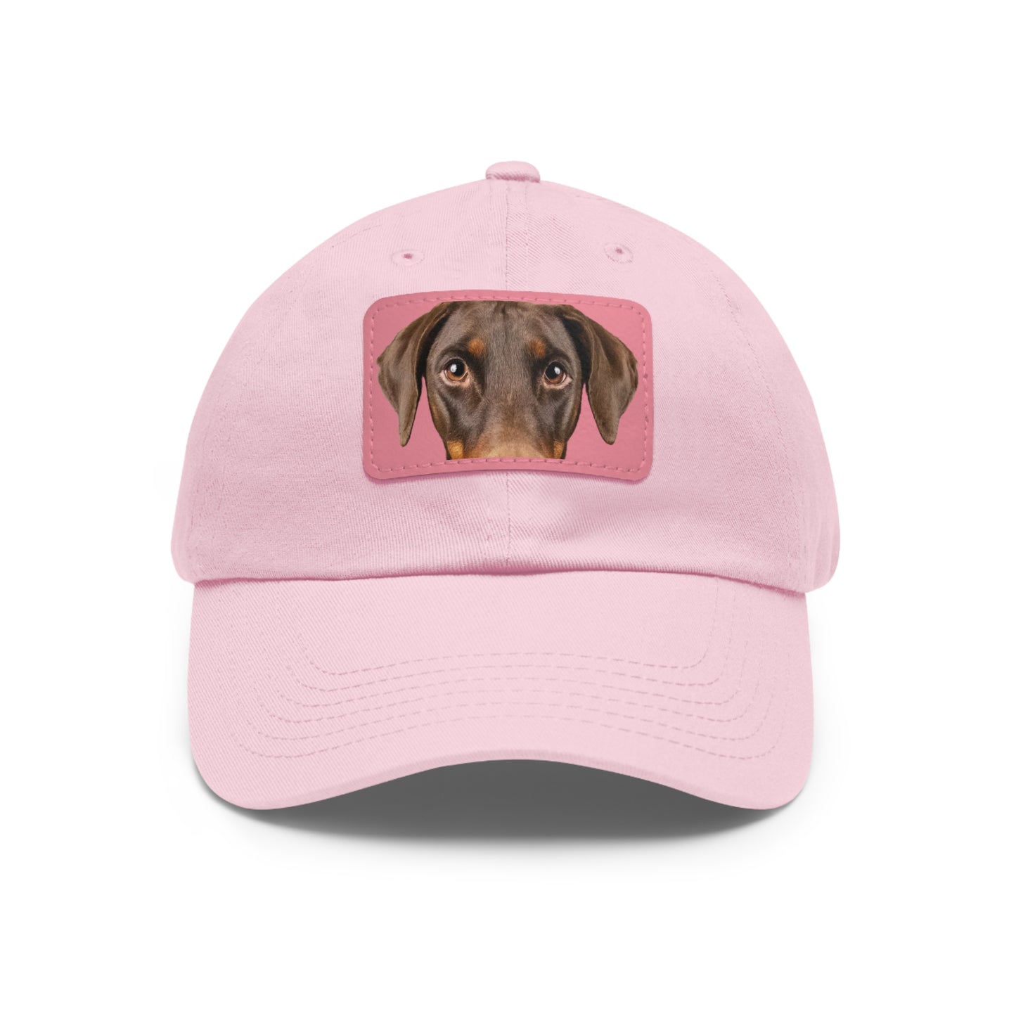 Doberman N 1 Rust Dad Hat with Leather Patch (Rectangle)