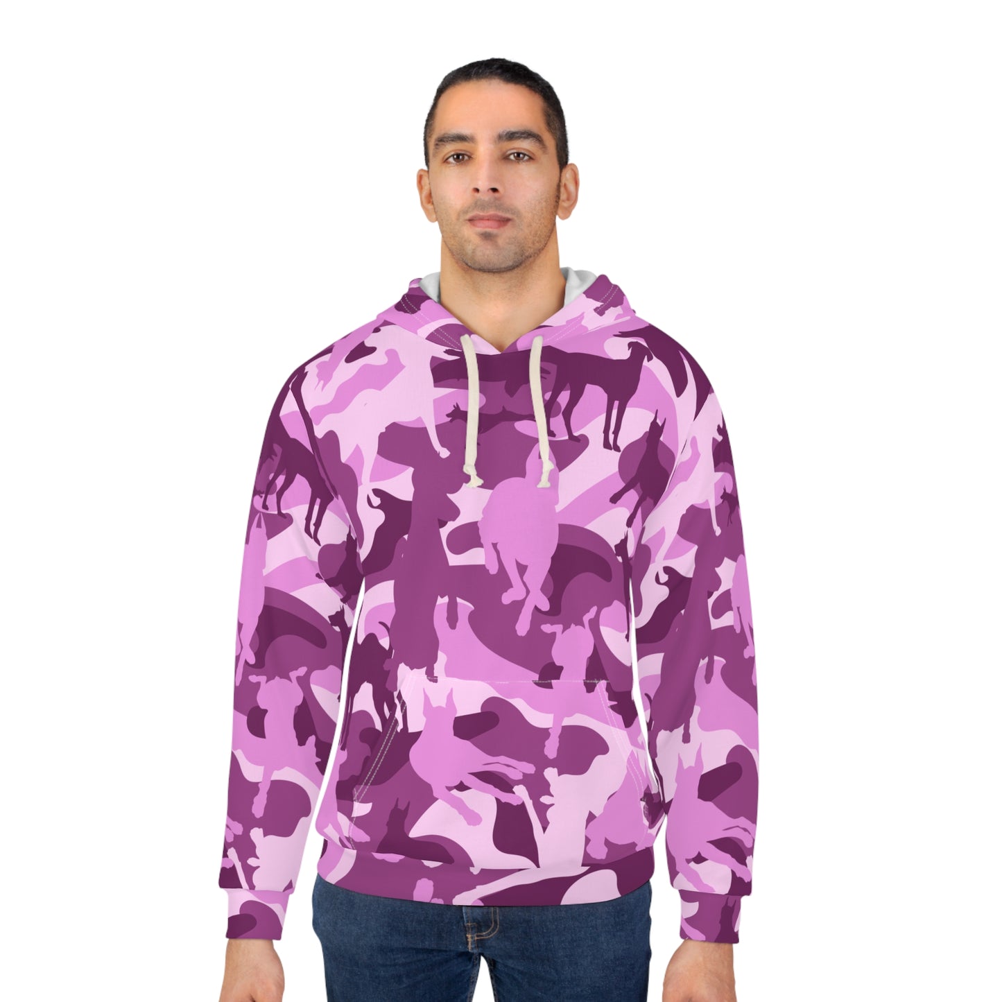 Doberman Camo 4 Unisex Pullover Hoodie (AOP)