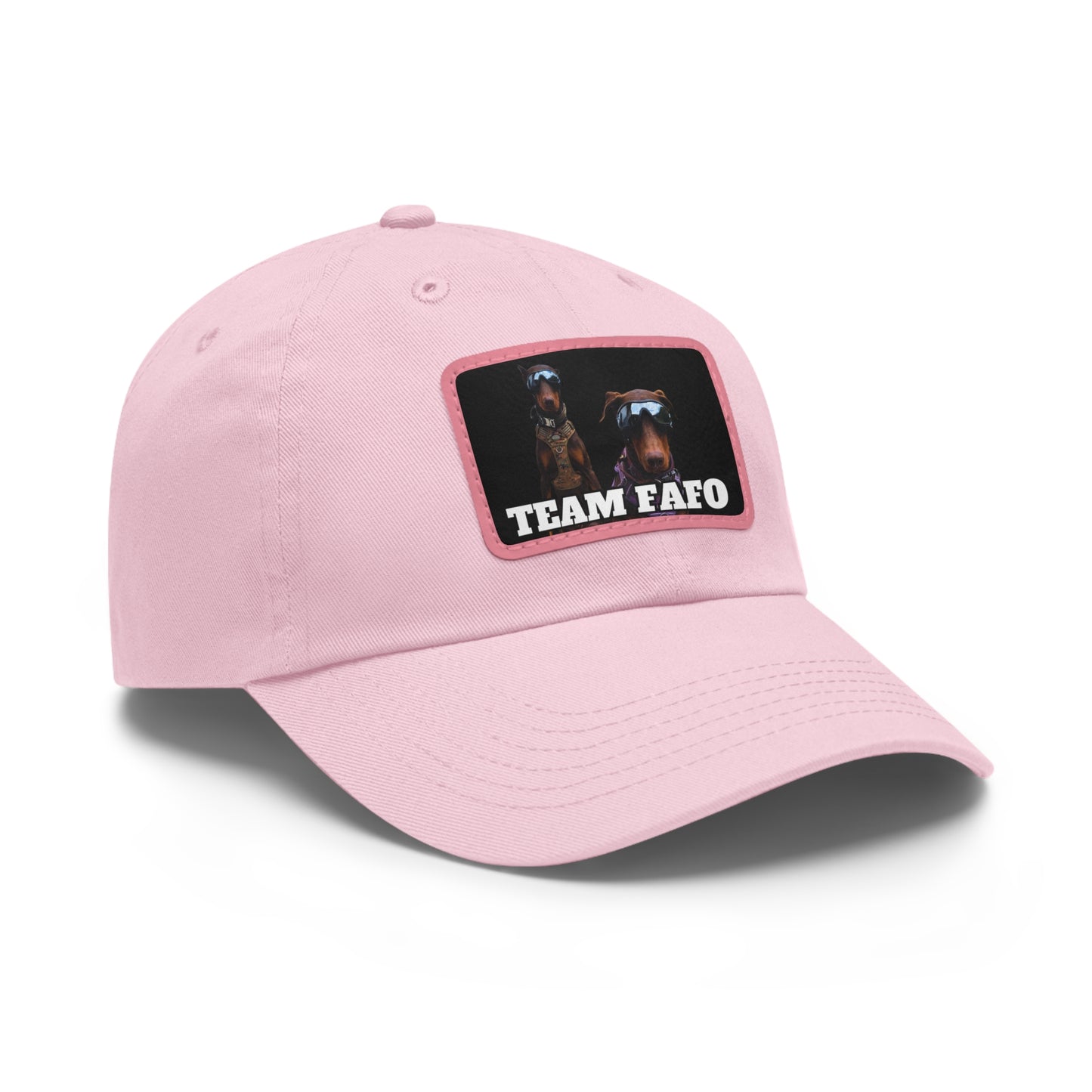 Custom Picture & Text Dad Hat with Leather Patch (Rectangle)