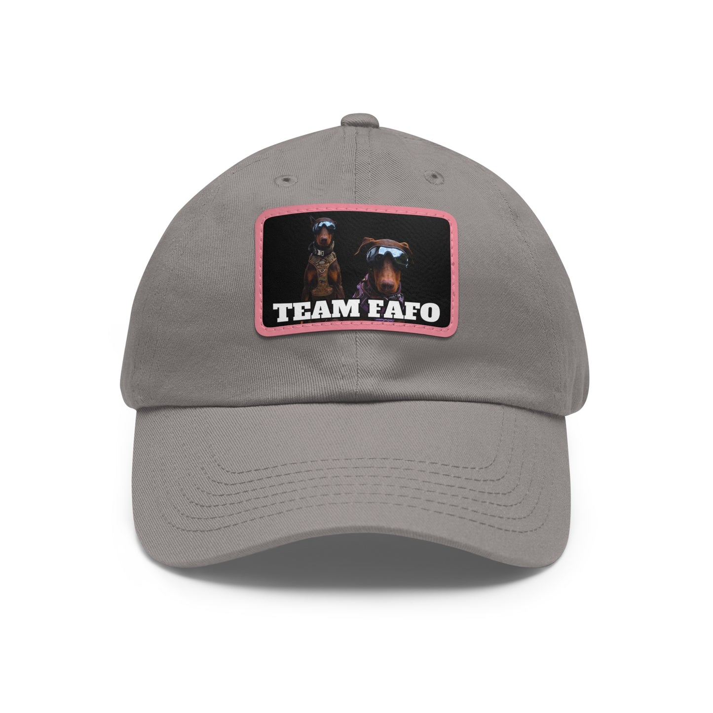 Custom Picture & Text Dad Hat with Leather Patch (Rectangle)