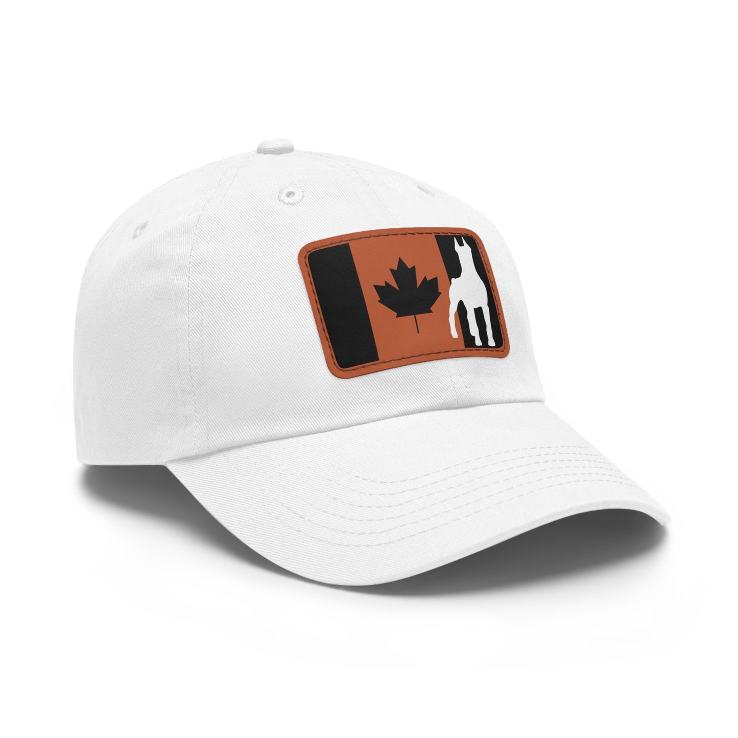 Doberman Protect Canada 1 Dad Hat with Leather Patch (Rectangle)