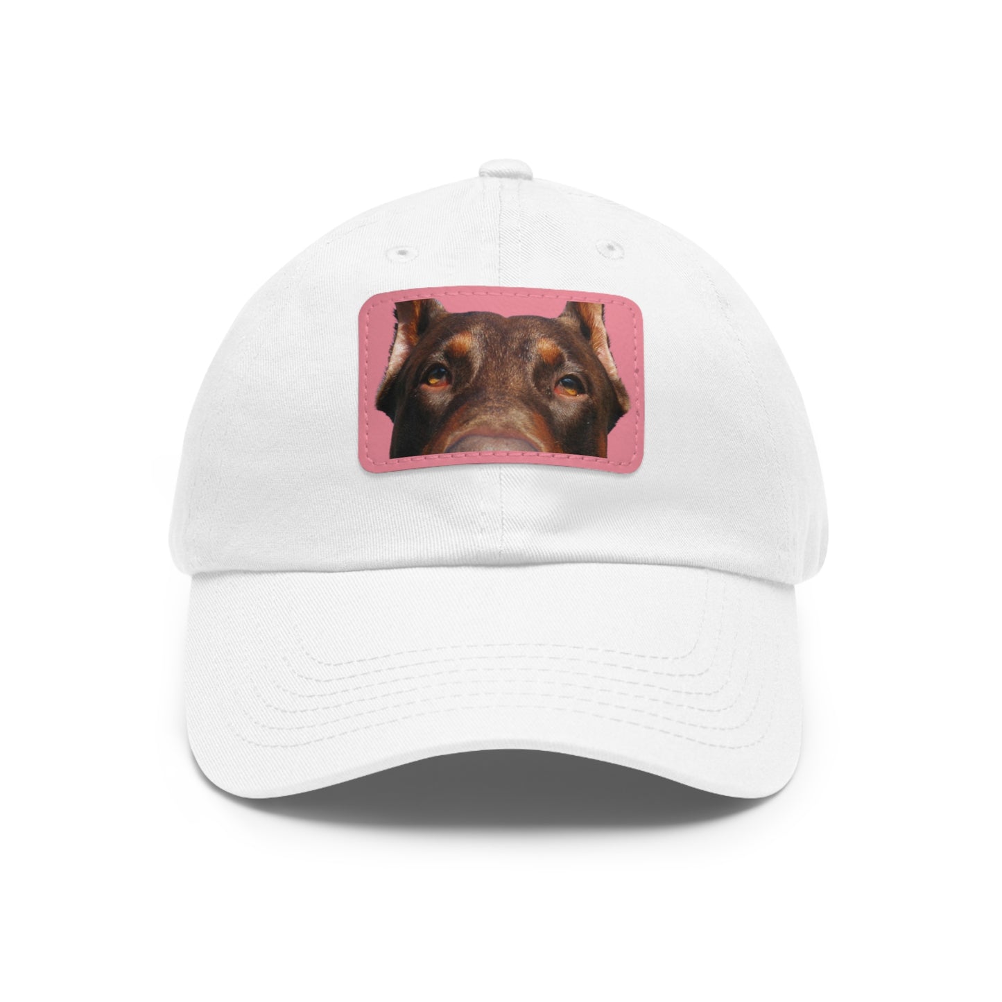 Doberman 1 Rust Dad Hat with Leather Patch (Rectangle)