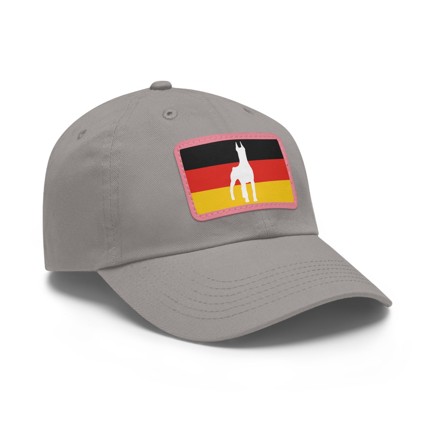 Doberman Germany Protect 1 Dad Hat with Leather Patch (Rectangle)