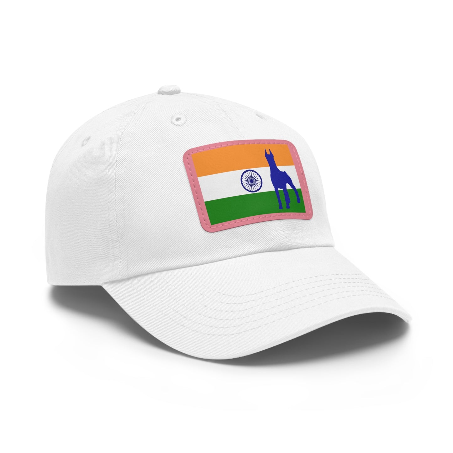 Doberman India Protect 1 Dad Hat with Leather Patch (Rectangle)