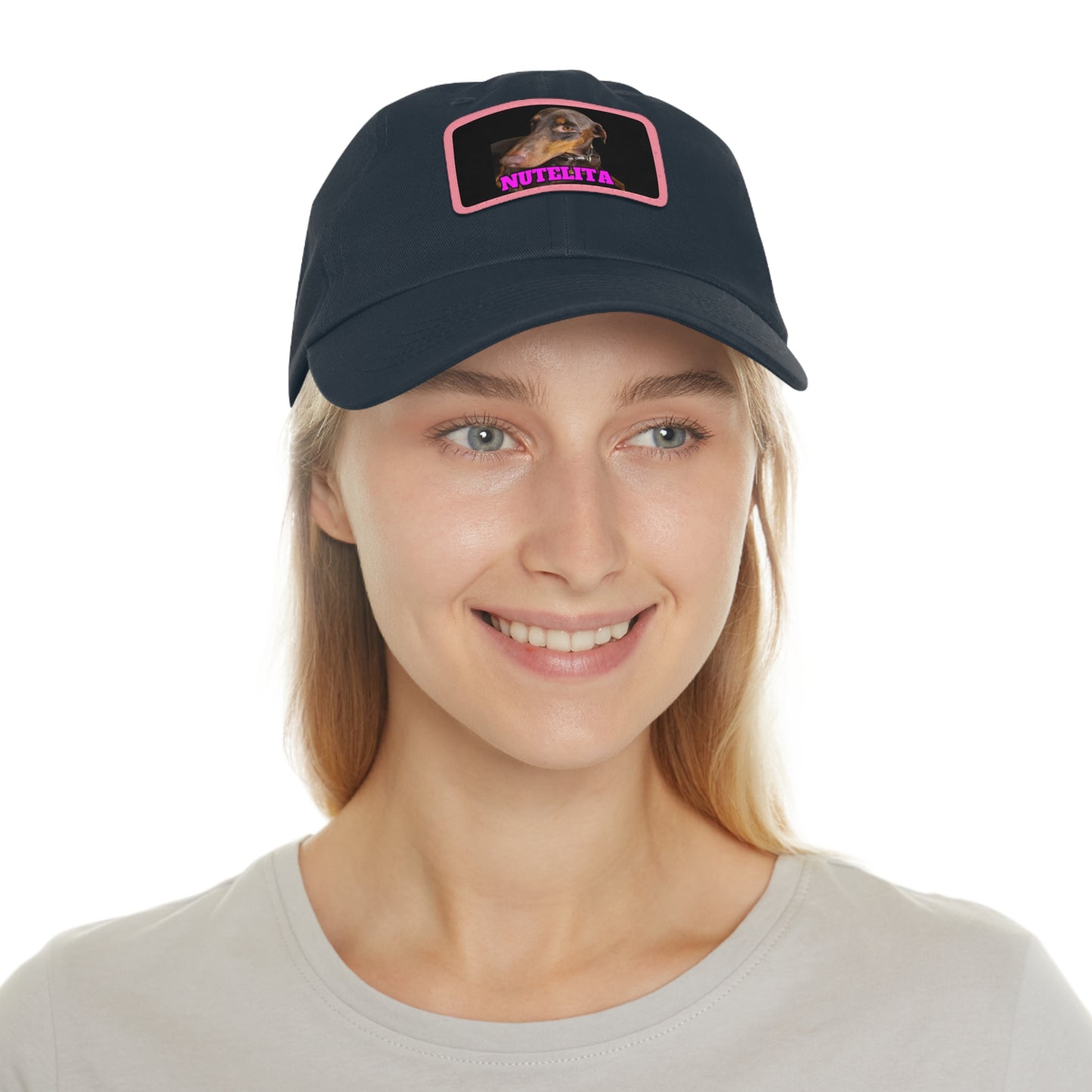 Custom Picture & Text Dad Hat with Leather Patch (Rectangle)