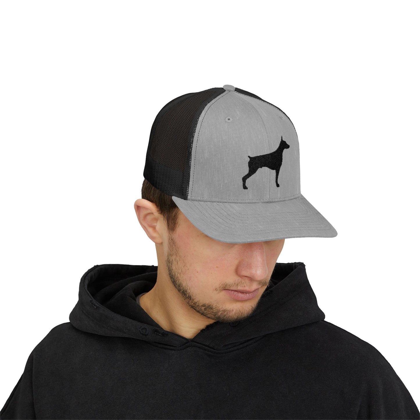 Doberman 2 Silhouette Snapback Trucker Cap