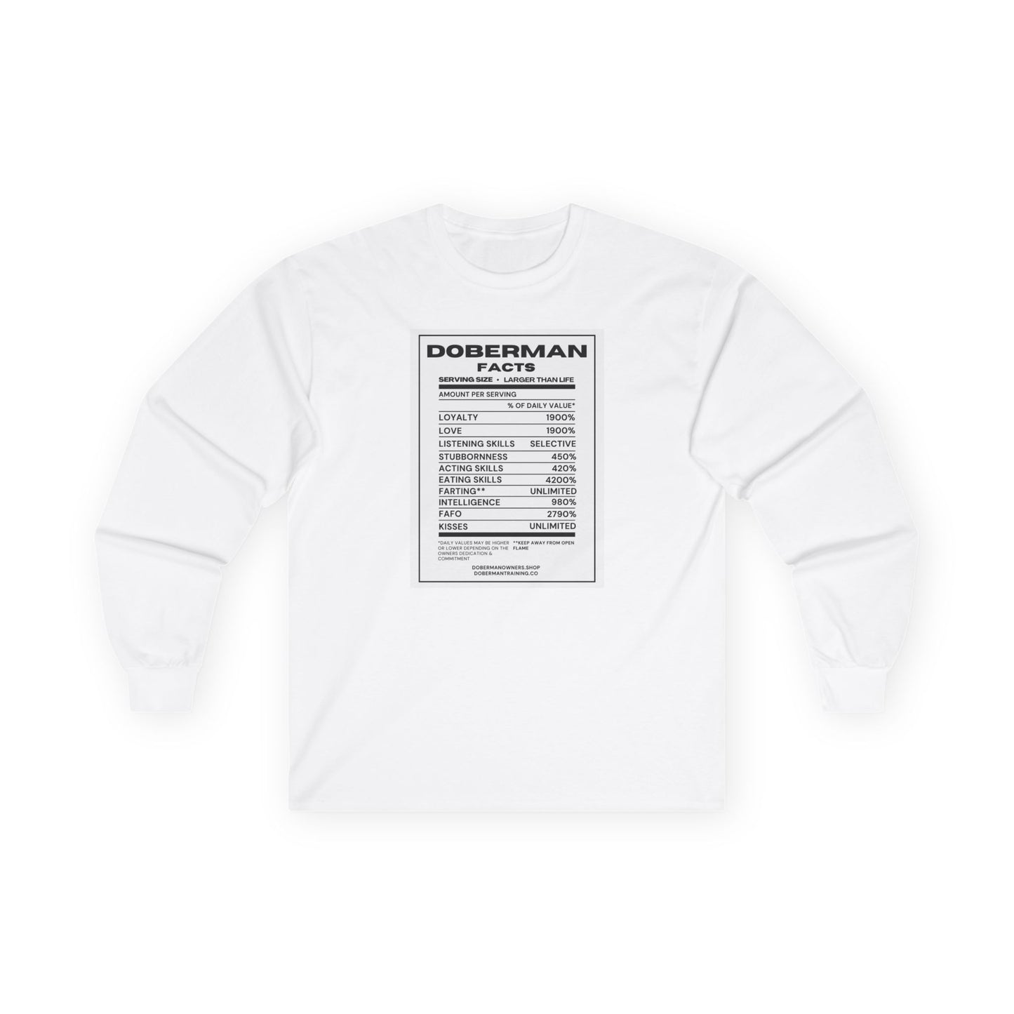 Doberman Facts 1 Unisex Ultra Cotton Long Sleeve Tee